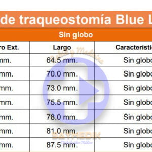 CÁNULA DE TRAQUEOSTOMÍA BLUE LINE ULTRA SIN GLOBO, NO FENESTRADA